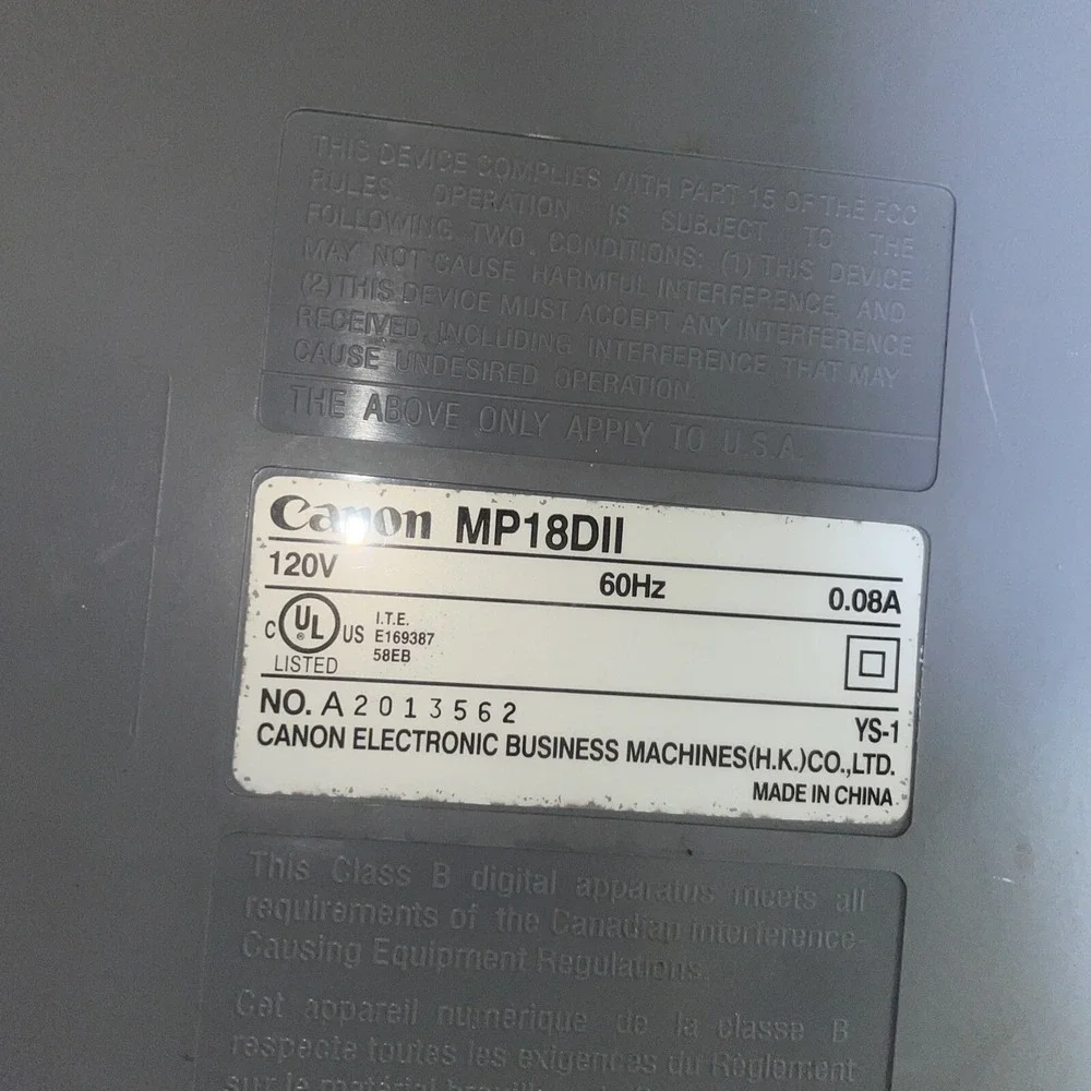 Canon‎ MP18D II Basic Calculator